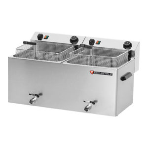 Friteuse de table élect. d'uble avec vidange 2x10 L turbo