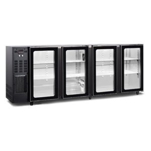 Arrière bar 664L 4 portes vitrées