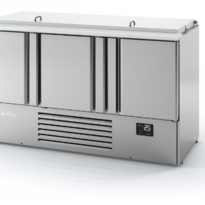 MINI TABLE GN 1/1 PRÉPA SALADE-3PTE+COUVERCLE INOX