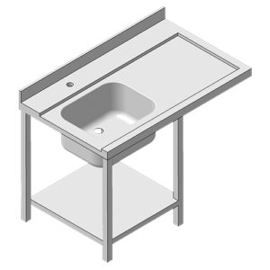 Table (2 PIEDS) entrée + 1 bac LONG.1200 à gauche