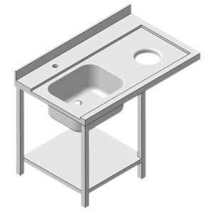 Table (2 PIEDS) entrée + 1 bac à d'oite long. 1500